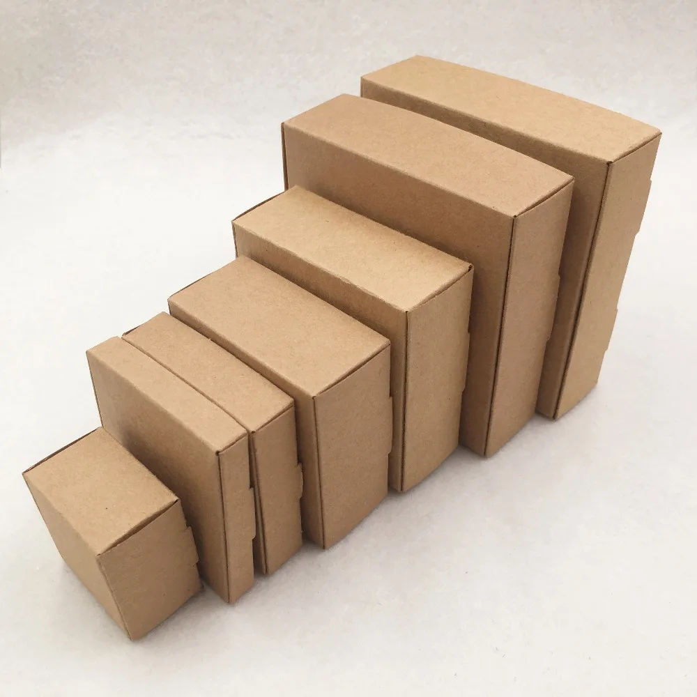 20 шт. коричневые подарочные коробки из крафт бумаги|Упаковка и стойки для