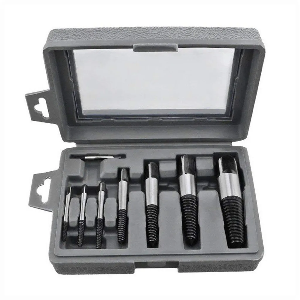 8Pcs/set Screw Extractor Drill Bit Damaged Broken Screw Bolt Adjustable Tap Die Wrench Stud Remover Tool Kit For Woodworking
8Pcs/set Screw Extractor Drill Bit Damaged Broken Screw Bolt Adjustable Tap Die Wrench Stud Remover Tool Kit For Woodworking