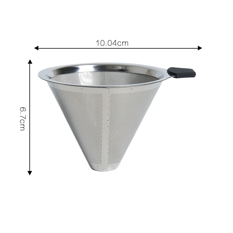 Description Picture 4 of itemNUBECOM Practical Drip Coffee Filter Reusable Stainless Steel Coffee Filter Durable Coffee Pot Filter Funnel Grid Coffee Tools