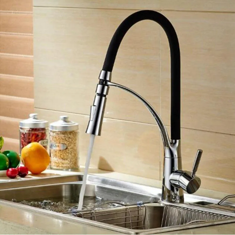 

kitchen Vidric Faucet 3 color Pull - out basin faucet cottage faucet telescopic spring faucet hot and cold mixing faucet mixer