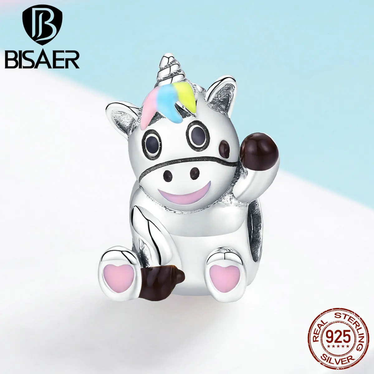 BISAER 925 Sterling Silver Rainbow Color Cute Unicorn Beads for Women Jewelry Making fit Charm Bracelet Girls Gifts GAC041
BISAER 925 Sterling Silver Rainbow Color Cute Unicorn Beads for Women Jewelry Making fit Charm Bracelet Girls Gifts GAC041