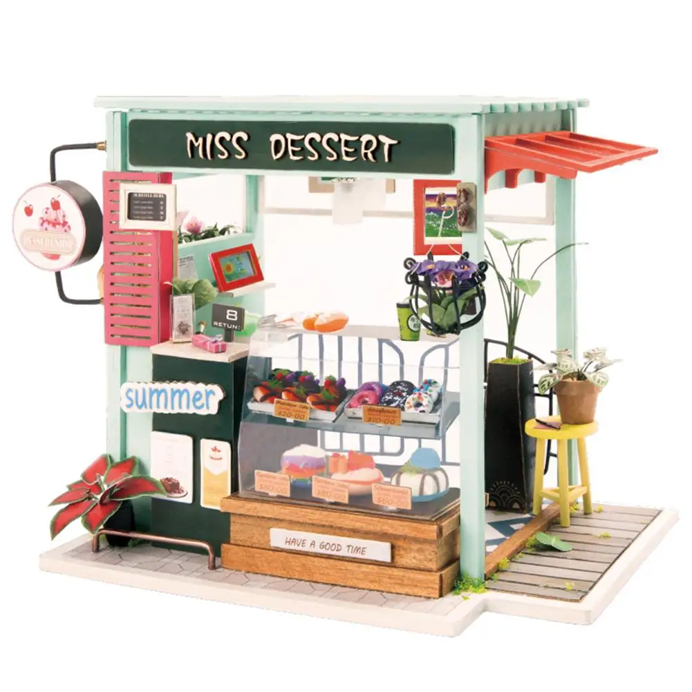 DIY Small Doll House Dessert Shop Educational Assembled Model Unisex dollhouse Kids Toy Furniture Miniature crafts
DIY Small Doll House Dessert Shop Educational Assembled Model Unisex dollhouse Kids Toy Furniture Miniature crafts
