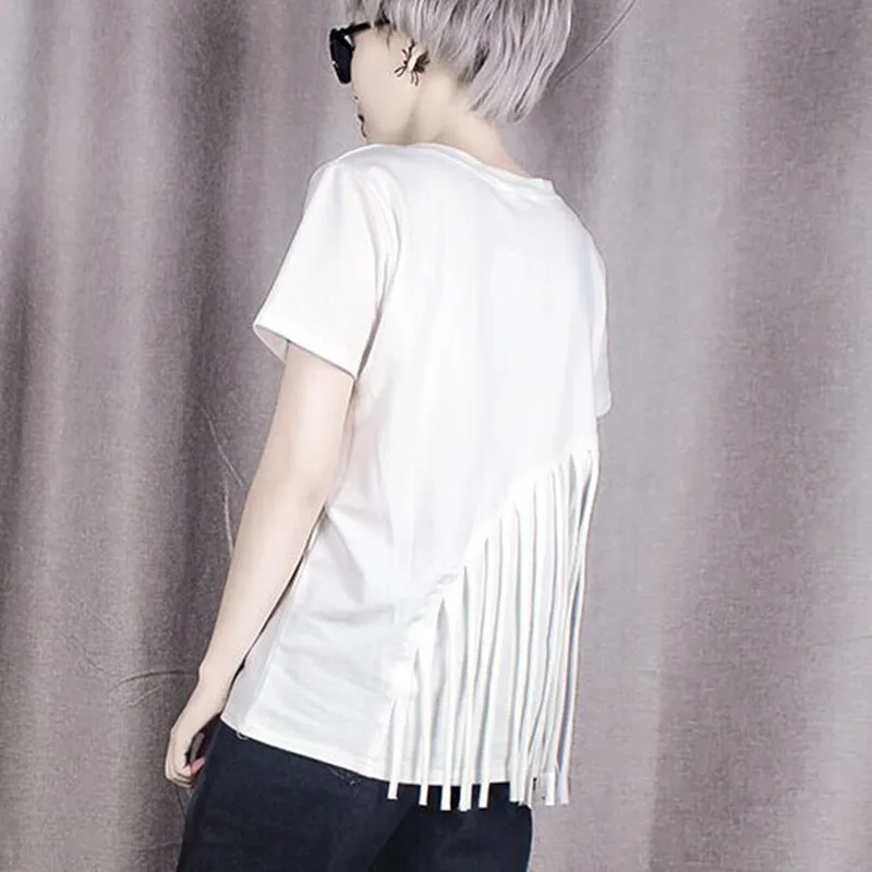 New women fashion Solid color white black tops T shirts Female shorts sleeve o-neck tees Back tassel design loose t-shirts
New women fashion Solid color white black tops T shirts Female shorts sleeve o-neck tees Back tassel design loose t-shirts