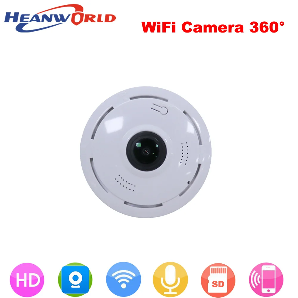 Фото Умная веб-камера Heanworld 360 градусов Беспроводная мини-камера 960P Wi-Fi ночное | Камеры видеонаблюдения (32746421505)