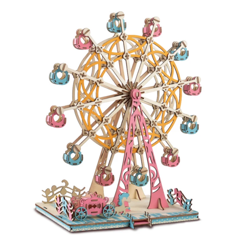 DIY Model toys 3D Wooden Puzzle-Rotating happy Ferris wheel Wooden Kits Puzzle Game Assembling Toys Gift for Kids Adult P38
DIY Model toys 3D Wooden Puzzle-Rotating happy Ferris wheel Wooden Kits Puzzle Game Assembling Toys Gift for Kids Adult P38