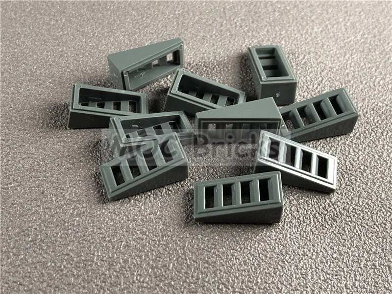 20 шт./лот строительные блоки MOC темно-серый наклон 18 дюймов 2x1x2/3 с 4 слотами