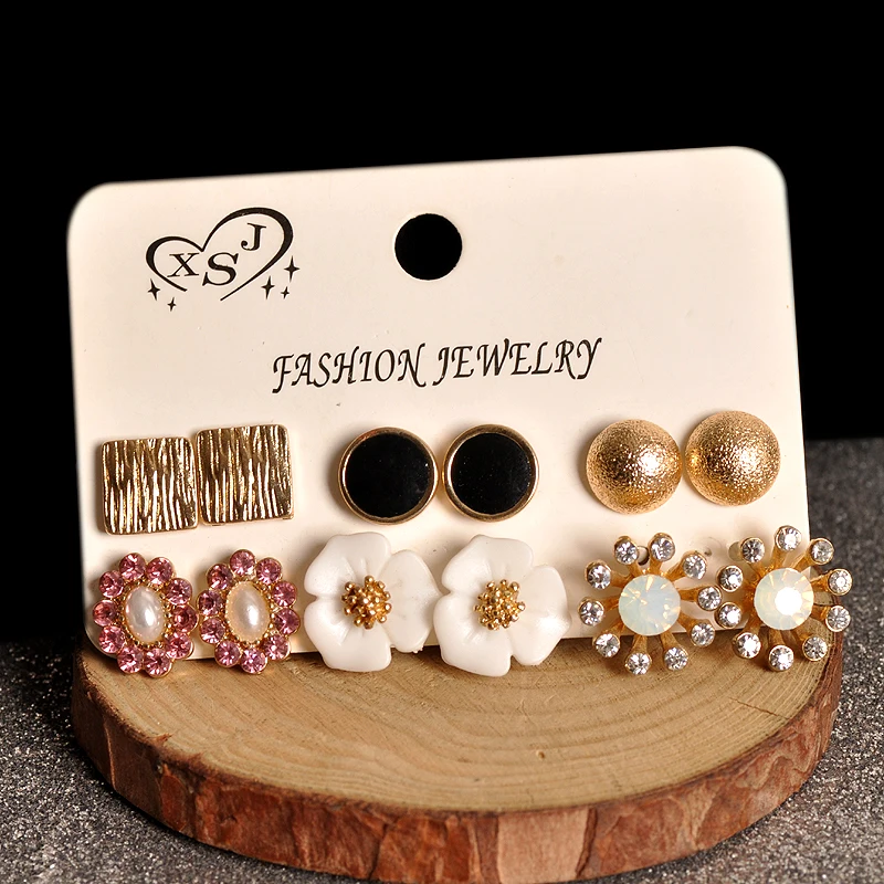 New fashion women's jewelry wholesale girls birthday party flower ear studs set mashup 6 pairs /set earrings Free shipping
New fashion women's jewelry wholesale girls birthday party flower ear studs set mashup 6 pairs /set earrings Free shipping