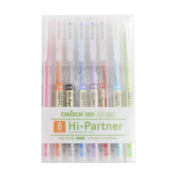 8 color gel ink pen set Hi-partner 0.5mm ballpoint drawing marker liner pens Stationery Office accessories School supplies F559
8 color gel ink pen set Hi-partner 0.5mm ballpoint drawing marker liner pens Stationery Office accessories School supplies F559