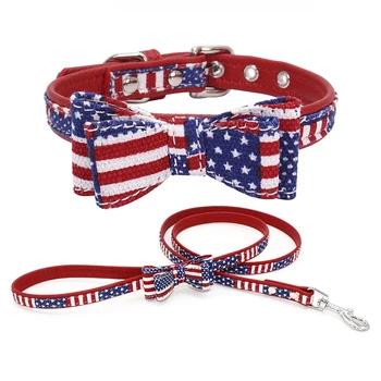 Double Fabric Bow National Flag Stripe Dogs Collar Set Microfiber Pet Leash Plaid Neck Strap For Puppy Medium Large Accessories
Double Fabric Bow National Flag Stripe Dogs Collar Set Microfiber Pet Leash Plaid Neck Strap For Puppy Medium Large Accessories