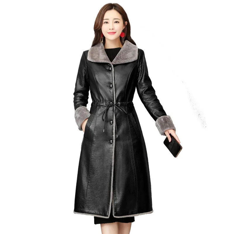 NEW Winter Thicken leather jacket women 2019 Flocking warm coat Plus size 4XL female PU leather Slim Windbreaker long coats N317
NEW Winter Thicken leather jacket women 2019 Flocking warm coat Plus size 4XL female PU leather Slim Windbreaker long coats N317
