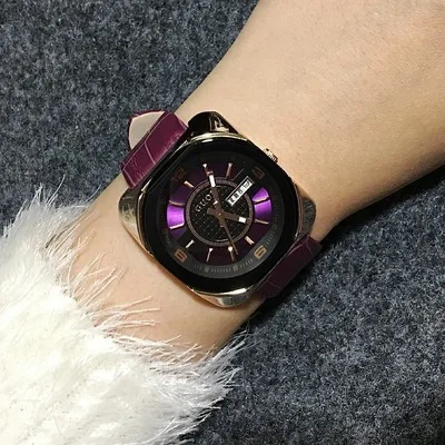 HK Brand 8156 Women Fashion Watches Lady Luxury Genuine Leather Men Gift Square High-Grade Calendar Quartz Wristwatches | Наручные часы