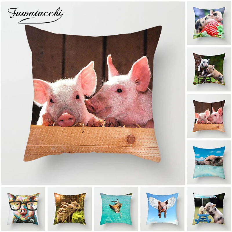 Fuwatacchi Cute Pig Cushion Covers Pig Painted Throw Pillows Cover for Sofa Home Chair Decorative New 2019 Cartoon Pillowcase
Fuwatacchi Cute Pig Cushion Covers Pig Painted Throw Pillows Cover for Sofa Home Chair Decorative New 2019 Cartoon Pillowcase