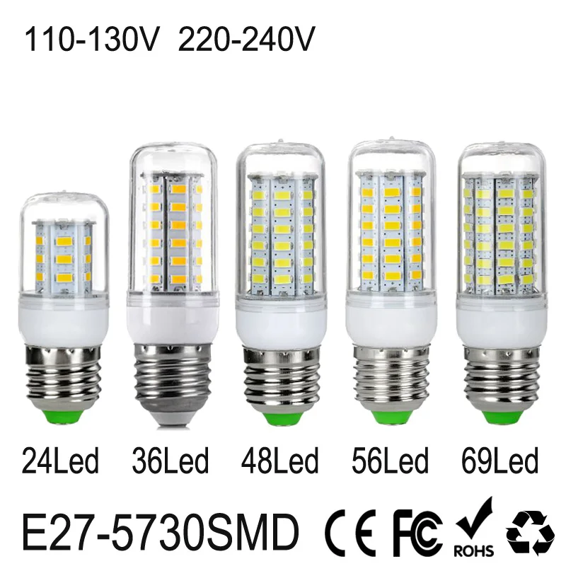 10PCS E27/E14 Led Light Lamps 5730 220V 110V 24 36 48 56 69leds LED Lights Corn Led Bulb Christmas lampada Candle Lighting
10PCS E27/E14 Led Light Lamps 5730 220V 110V 24 36 48 56 69leds LED Lights Corn Led Bulb Christmas lampada Candle Lighting