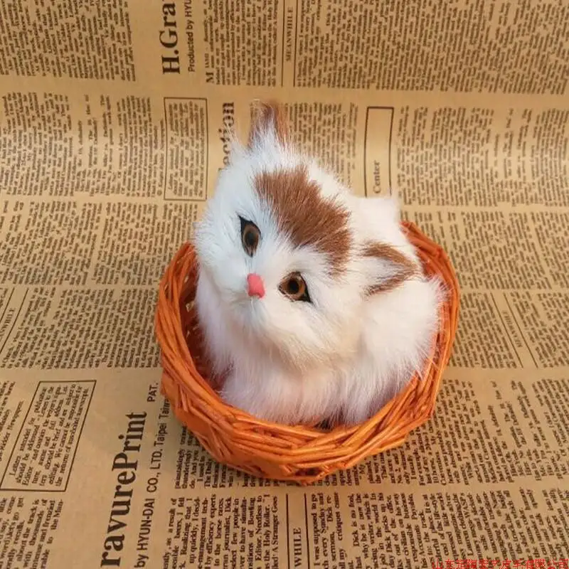 Маленькая милая модель кошки из пластика и меха, модель кошки в корзине, подарок, около 12x10 см, a19
Маленькая милая модель кошки из пластика и меха, модель кошки в корзине, подарок, около 12x10 см, a19