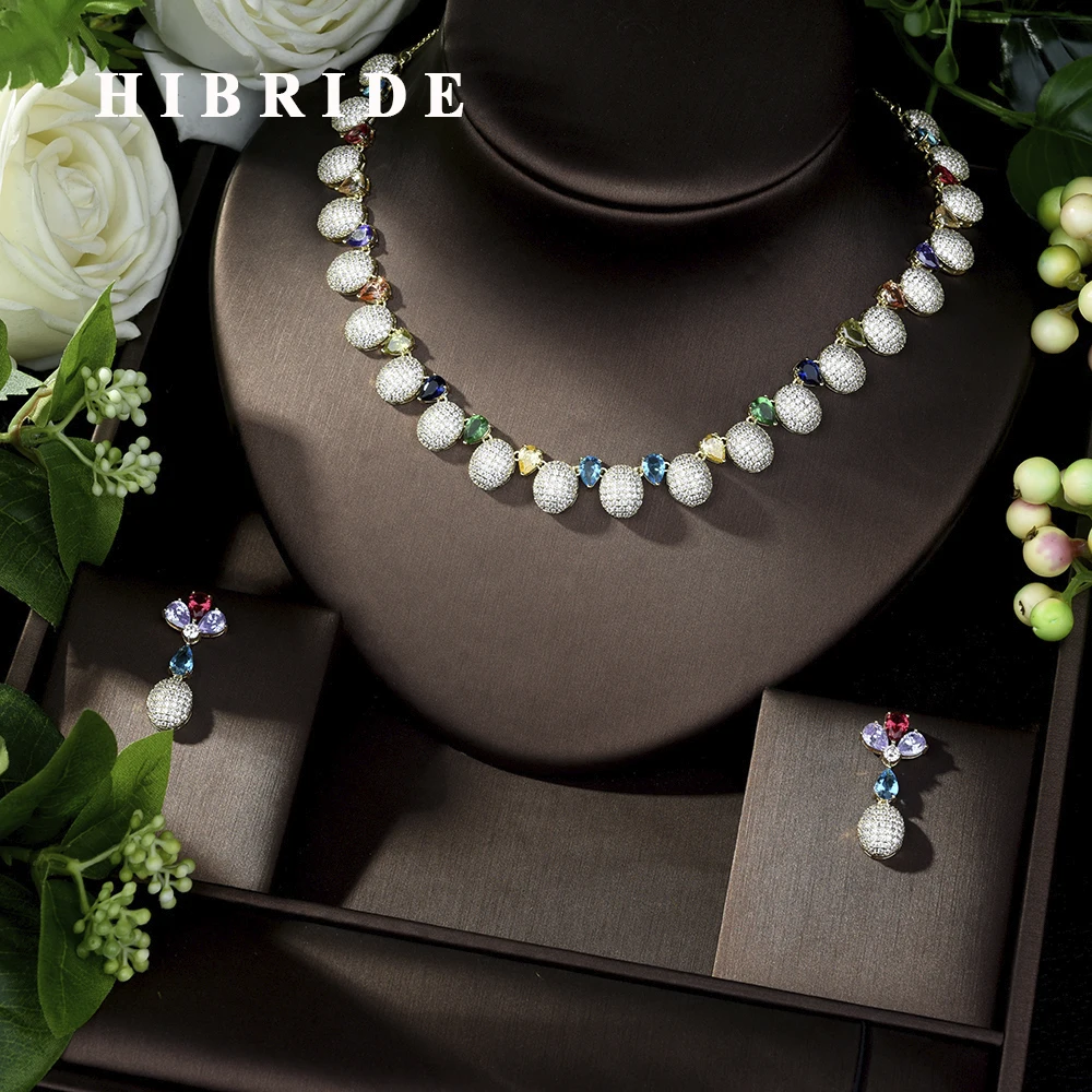 HIBRIDE Luxury Bridal Wedding Jewelry Sets New Sparkling AAA Cubic Zircon New Design 2pcs Jewelry Set Women Weddings Party N-605
HIBRIDE Luxury Bridal Wedding Jewelry Sets New Sparkling AAA Cubic Zircon New Design 2pcs Jewelry Set Women Weddings Party N-605