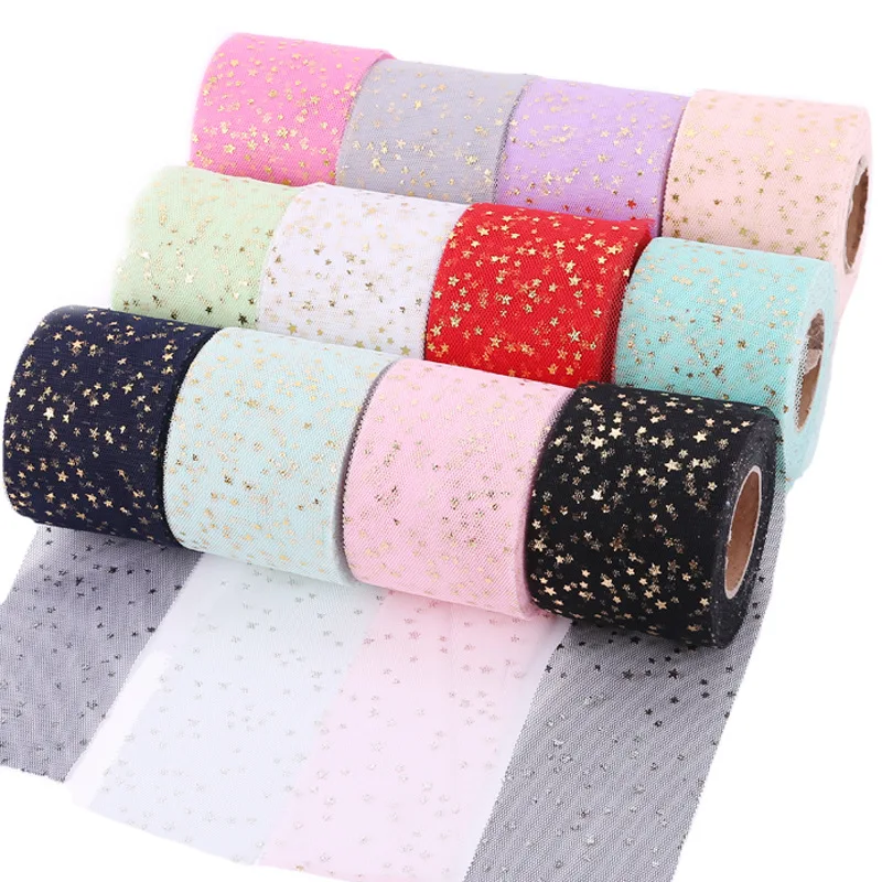 6cm*22m Star Gold Tulle Ribbon Roll Star Organza Mesh Fabric Belt DIY Craft Accessories Hair Clip Bow Cake Topper Supplies
6cm*22m Star Gold Tulle Ribbon Roll Star Organza Mesh Fabric Belt DIY Craft Accessories Hair Clip Bow Cake Topper Supplies