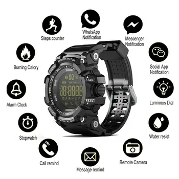 EX16 Outdoor Smart Sport Watch 5 ATM Waterproof Resistant to Call/SMS Pedometer Notifier Bluetooth For Android iOS
EX16 Outdoor Smart Sport Watch 5 ATM Waterproof Resistant to Call/SMS Pedometer Notifier Bluetooth For Android iOS