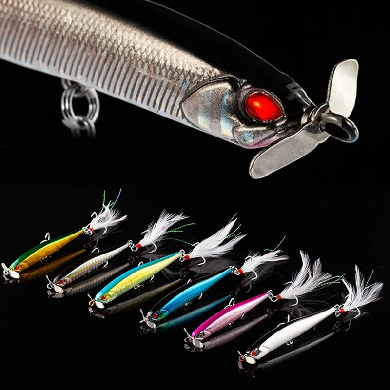 Proleurre 1pcs Propeller Minnow Fishing Lure 12.5g 100mm Sinking Pencil Baits Artificial Hard Bait Feather Hook Fishing Lures
Proleurre 1pcs Propeller Minnow Fishing Lure 12.5g 100mm Sinking Pencil Baits Artificial Hard Bait Feather Hook Fishing Lures
