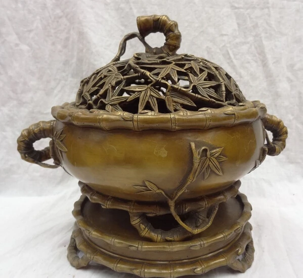 xd 002221 14" Tibet Bronze Buddhist Collect Bamboo Pole Leaf Statue Incense Burner Censer
xd 002221 14" Tibet Bronze Buddhist Collect Bamboo Pole Leaf Statue Incense Burner Censer