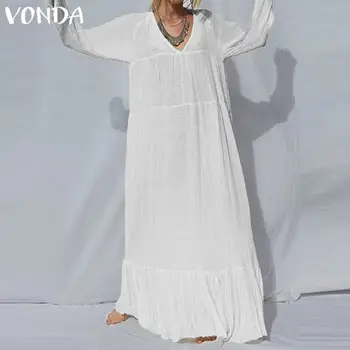 VONDA Plus Size Bohemian Maxi Dress Women 2020 Spring Vintage Casual Loose V Neck Solid Vestido Black White Dress Beach S-5XL
VONDA Plus Size Bohemian Maxi Dress Women 2020 Spring Vintage Casual Loose V Neck Solid Vestido Black White Dress Beach S-5XL