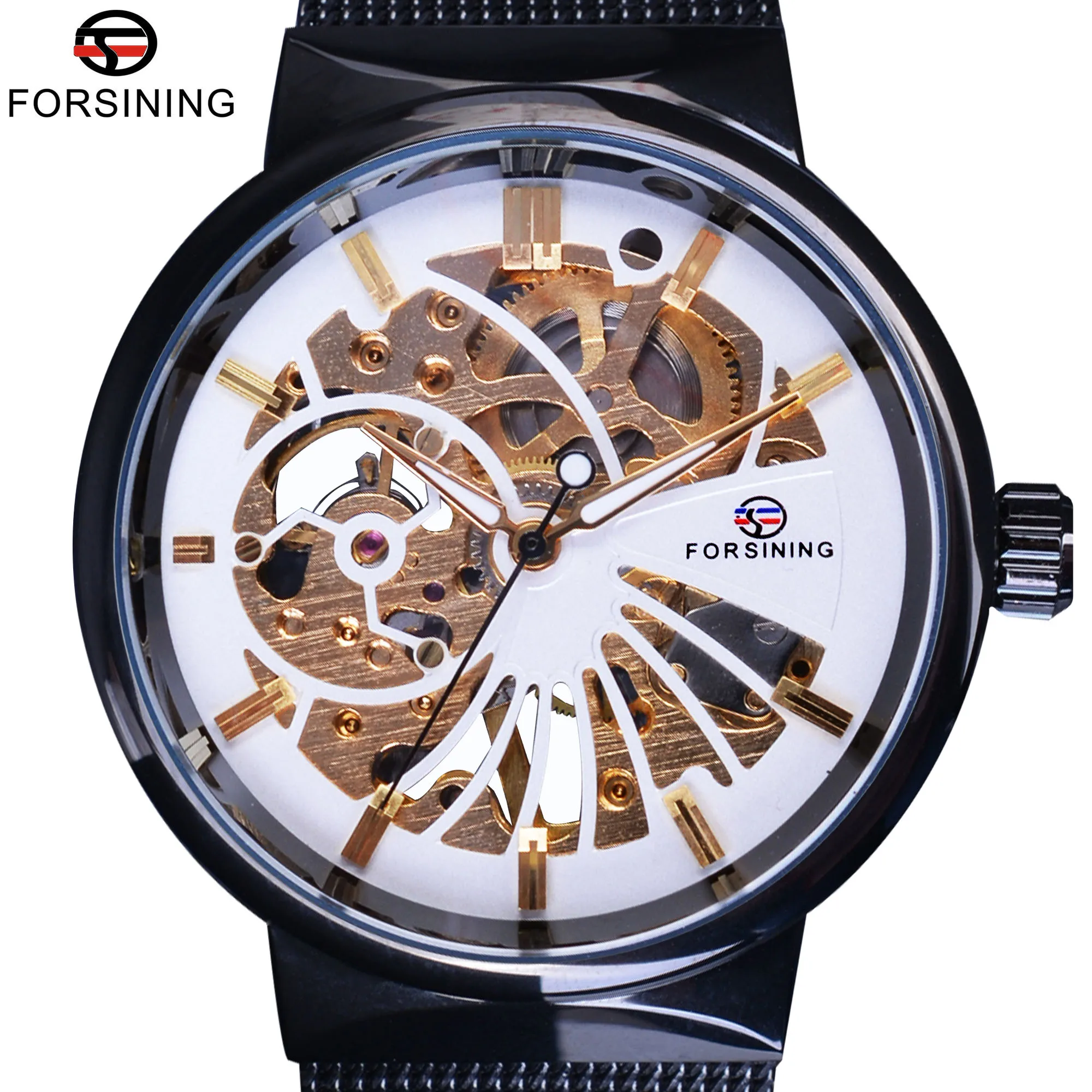 Forsining White Golden Dial Ultra Thin Case Mechanical Punk Black Steel Hook Buckle Top Brand Luxury Fashion Men Skeleton Watch
Forsining White Golden Dial Ultra Thin Case Mechanical Punk Black Steel Hook Buckle Top Brand Luxury Fashion Men Skeleton Watch