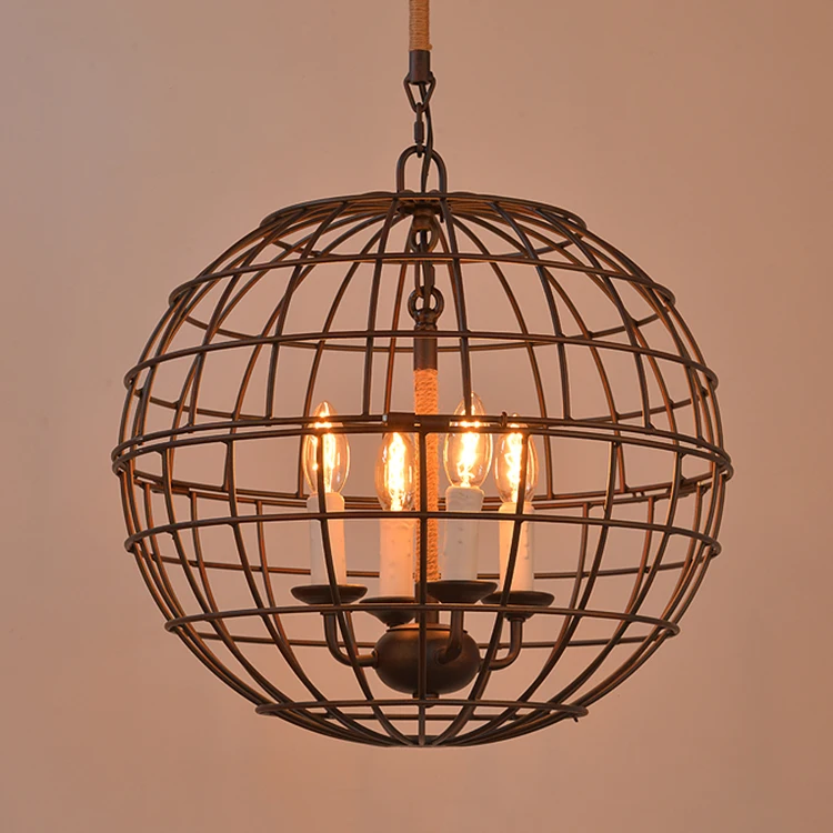loft industrial American rough wrought iron globe hemp rope pendant light D46CM
loft industrial American rough wrought iron globe hemp rope pendant light D46CM