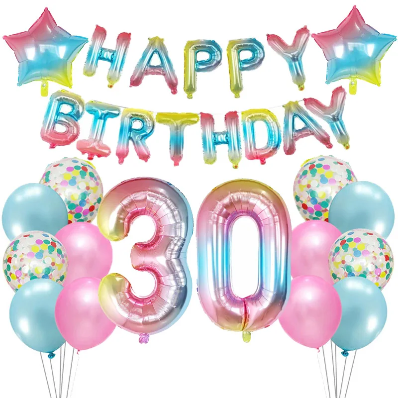 29pcs Gradient 40 inch Number Foil Balloons Digital Helium latex Ballon 18 20 25 30 50th Adult Decoration Birthday Party Balloon
29pcs Gradient 40 inch Number Foil Balloons Digital Helium latex Ballon 18 20 25 30 50th Adult Decoration Birthday Party Balloon