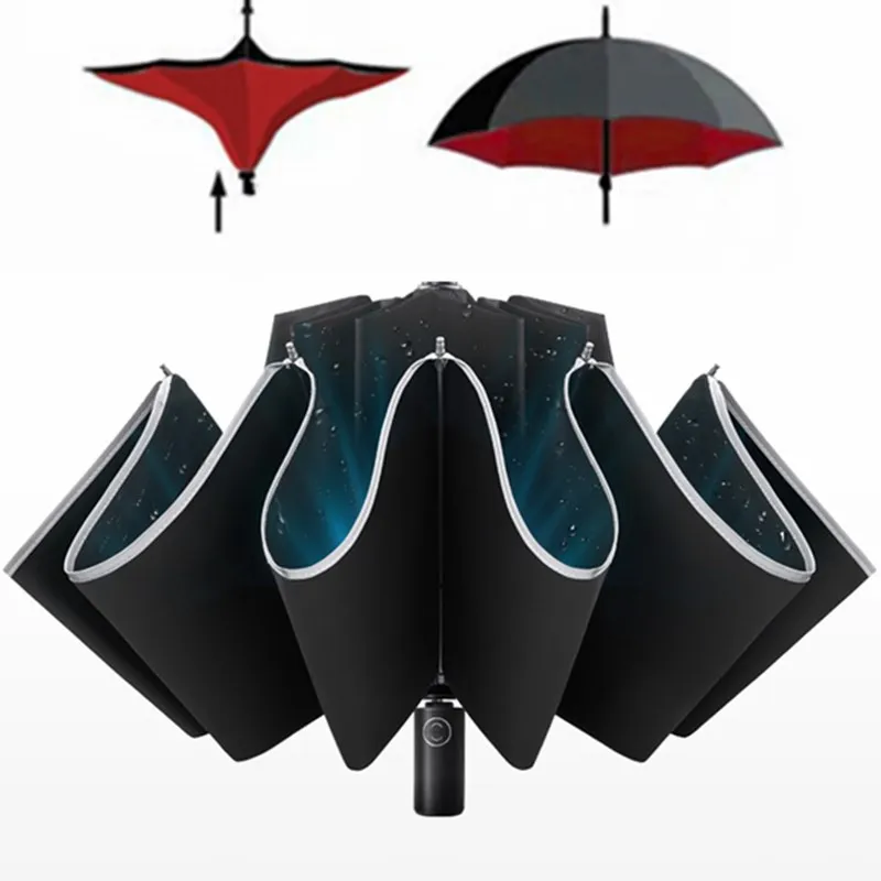 Reflective Big Parapluie Inverse Umbrella For Car Business Foldable Umbrella Rain Men Women Automatic Reverse Umbrellas Strong
Reflective Big Parapluie Inverse Umbrella For Car Business Foldable Umbrella Rain Men Women Automatic Reverse Umbrellas Strong