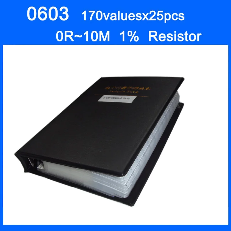 Free shipping 0603 SMD Resistor Sample Book 1% Tolerance 170valuesx25pcs=4250pcs Resistor Kit 0R~10M
Free shipping 0603 SMD Resistor Sample Book 1% Tolerance 170valuesx25pcs=4250pcs Resistor Kit 0R~10M