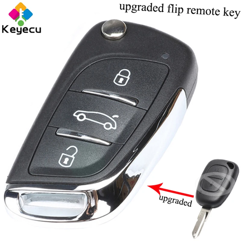 KEYECU Modified Upgraded Flip Remote Key - 2 Buttons & 433MHz & PCF7946 Chip - FOB for Renault Master Traffic Kango 2000-2008
KEYECU Modified Upgraded Flip Remote Key - 2 Buttons & 433MHz & PCF7946 Chip - FOB for Renault Master Traffic Kango 2000-2008