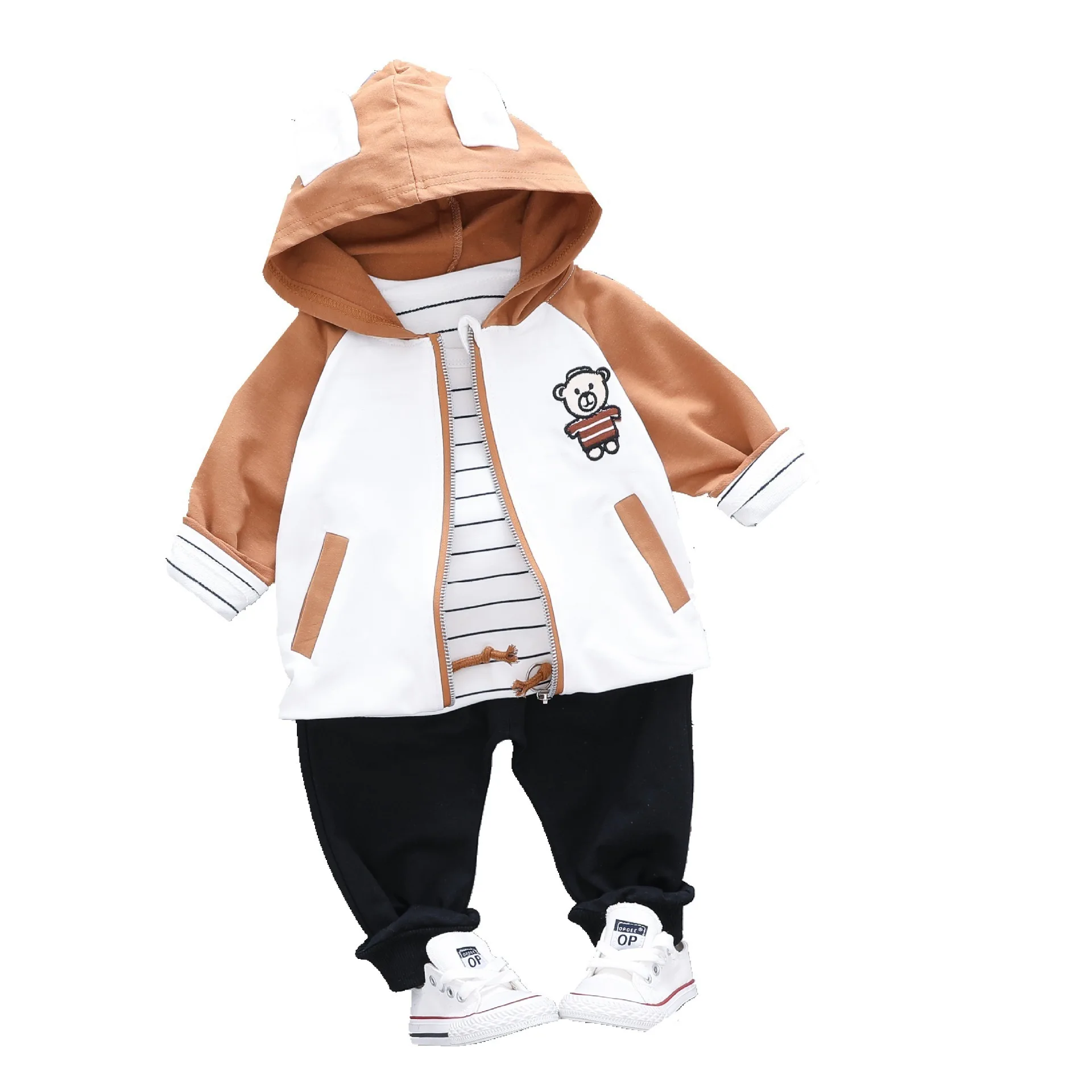 2019 Autumn Baby Boys Girls Clothes Infan Cartoon Hooded Jacket Striped Long Sleeve Pants 3Pcs/sets Children Suit Tracksuits
2019 Autumn Baby Boys Girls Clothes Infan Cartoon Hooded Jacket Striped Long Sleeve Pants 3Pcs/sets Children Suit Tracksuits