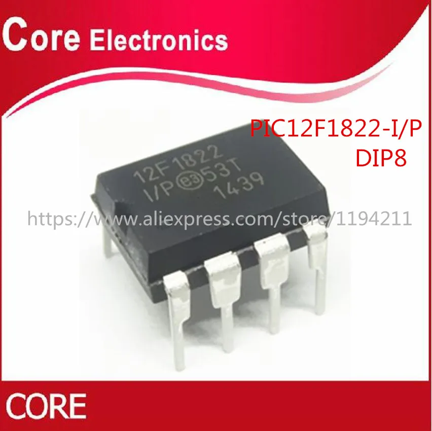 50 шт./лот PIC12F1822-I/P PIC12F1822 IC MCU 8BIT 3.5KB флэш-8DIP лучшего качества | Электронные