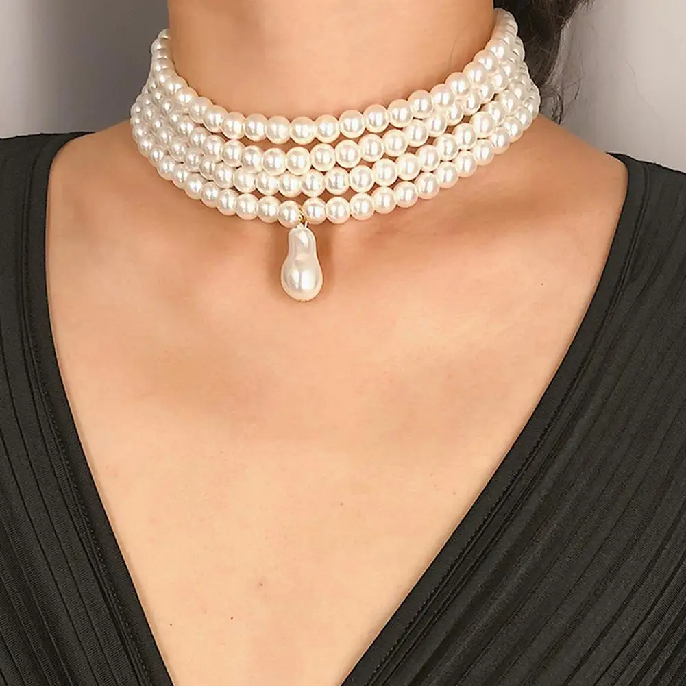 Elegant Women Multi-layer Faux Pearl Beaded Choker Necklace Party Jewelry Gift Party Wedding Bride Necklace
Elegant Women Multi-layer Faux Pearl Beaded Choker Necklace Party Jewelry Gift Party Wedding Bride Necklace