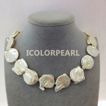 WEICOLOR Big Irregular Coin Shaped White Natural Freshwater Pearl Necklace. Classic Baroque Pearl Jewelry For All Women!
WEICOLOR Big Irregular Coin Shaped White Natural Freshwater Pearl Necklace. Classic Baroque Pearl Jewelry For All Women!