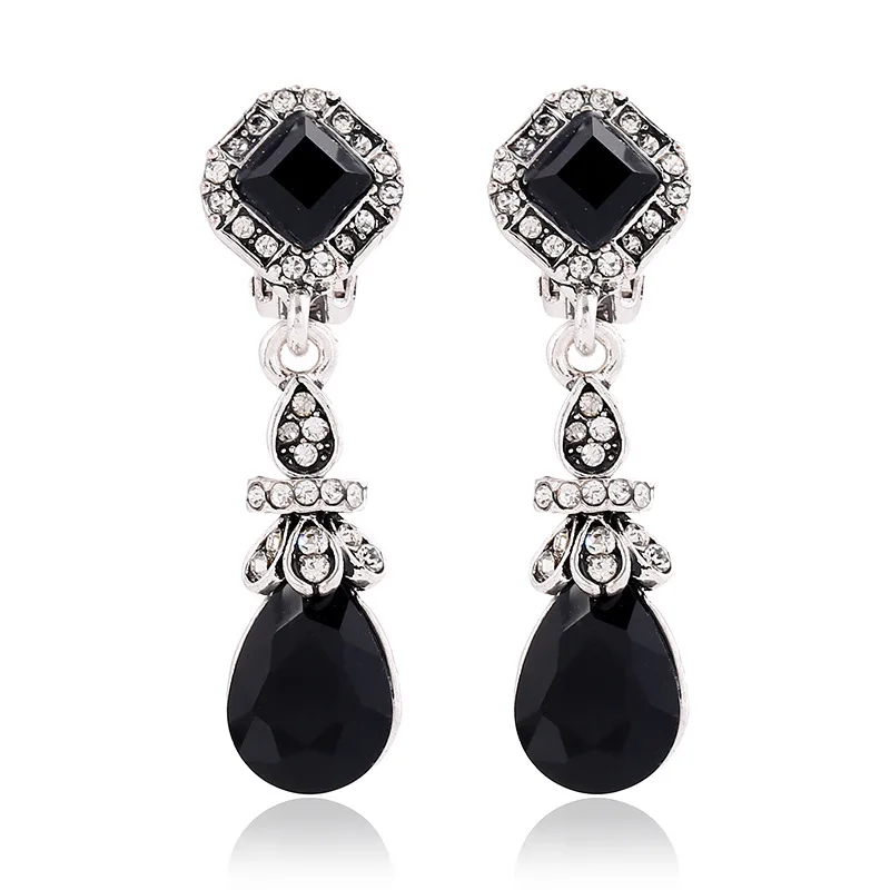 Retro Bohemia Resin Water-drop Ear Clip for Female Rhinestone Black Red Eardrop Clip Dropshipping SP354
Retro Bohemia Resin Water-drop Ear Clip for Female Rhinestone Black Red Eardrop Clip Dropshipping SP354