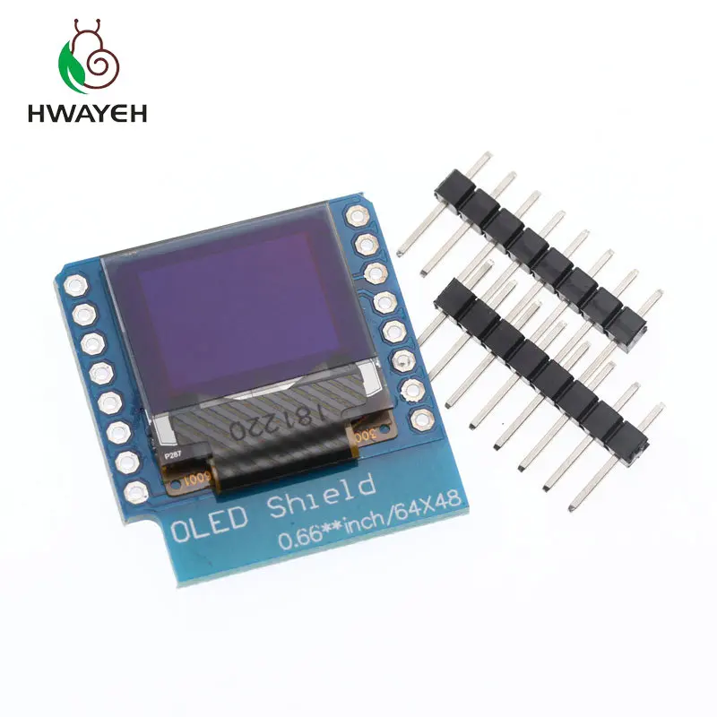 HWAYEH 0.66 inch OLED Display Module for WEMOS D1 MINI ESP32 Module Arduino AVR STM32 64x48 0.66" LCD Screen IIC I2C OLED
HWAYEH 0.66 inch OLED Display Module for WEMOS D1 MINI ESP32 Module Arduino AVR STM32 64x48 0.66" LCD Screen IIC I2C OLED