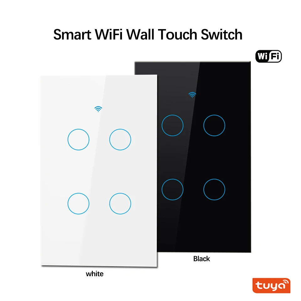 US 4Gang WiFi Smart Wall Touch Switch Smart Home Automation light remote switch Tuya Smart life APP work with Alexa google home
US 4Gang WiFi Smart Wall Touch Switch Smart Home Automation light remote switch Tuya Smart life APP work with Alexa google home