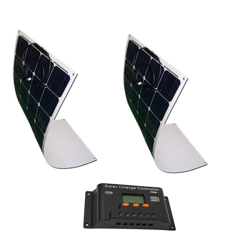 200w Off Grid Solar Kit 2pcs 100w Flexible Solar Panel Monocrystalline PV Module 20A Controller for Boat Car YatchCaravan(200w)
200w Off Grid Solar Kit 2pcs 100w Flexible Solar Panel Monocrystalline PV Module 20A Controller for Boat Car YatchCaravan(200w)