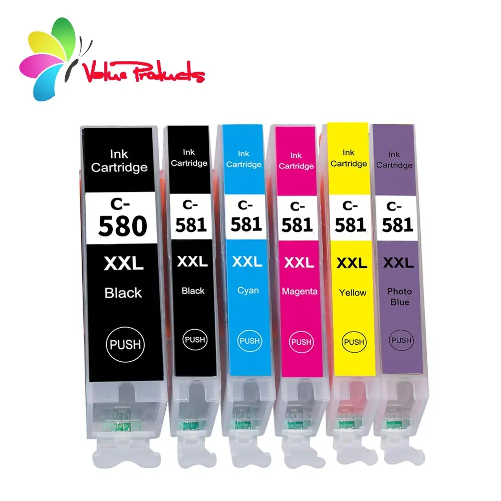 Canon 580XXL 581XXL Ink Cartridge Replacement for Canon 580 581 ink 6-PACK PGBK/BK/C/M/Y
Canon 580XXL 581XXL Ink Cartridge Replacement for Canon 580 581 ink 6-PACK PGBK/BK/C/M/Y