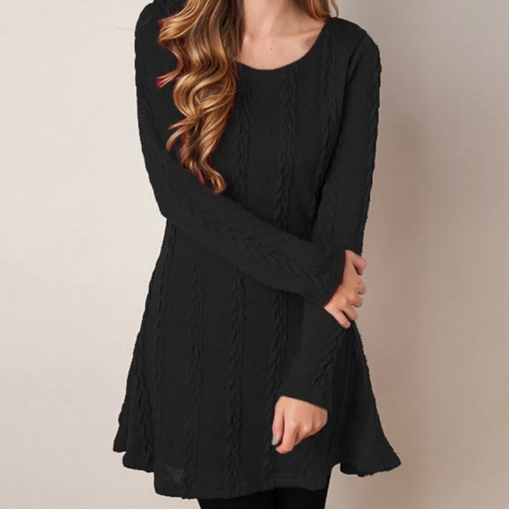 Womens Knitted Sweater Jumper Mini Dress Ladies Knitwear Winter Long Sleeve Tops 
Womens Knitted Sweater Jumper Mini Dress Ladies Knitwear Winter Long Sleeve Tops