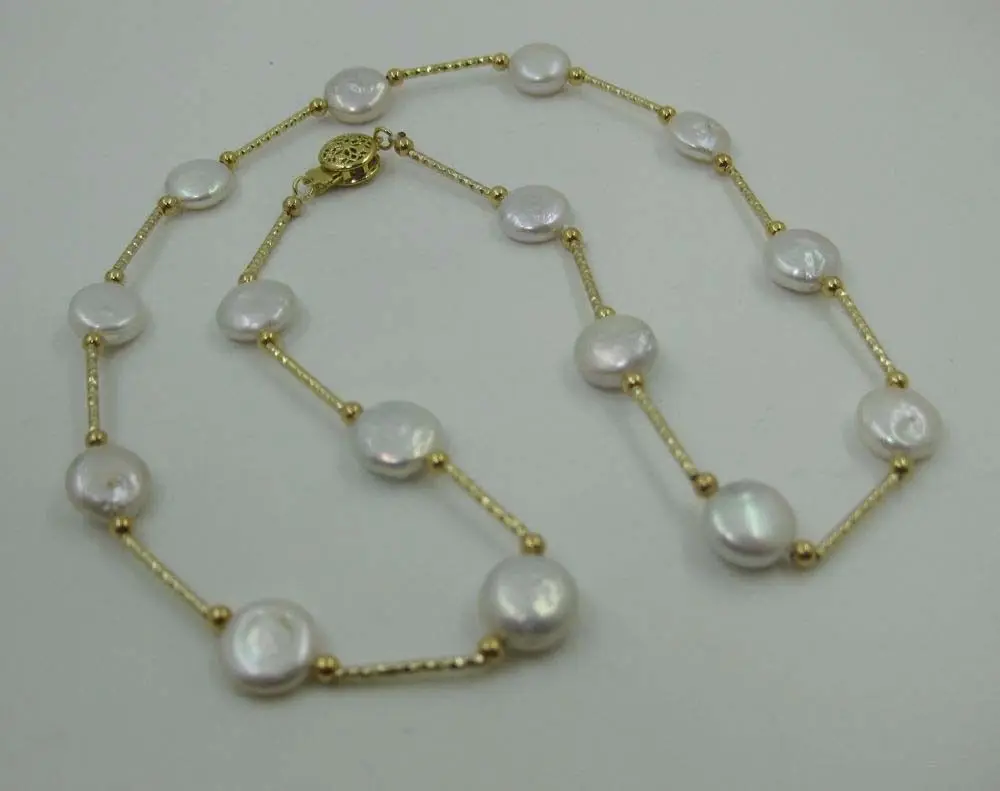 AAA 10-11 MM fastener white pearl gold necklace dinner party jewelry 925silver clasp
AAA 10-11 MM fastener white pearl gold necklace dinner party jewelry 925silver clasp
