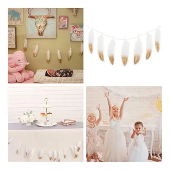 2M Gold Dipped Feather Garland White Feather Banner for Xmas Tree Decor, Teepee Wall Decor,Wedding Cake Decoration
2M Gold Dipped Feather Garland White Feather Banner for Xmas Tree Decor, Teepee Wall Decor,Wedding Cake Decoration