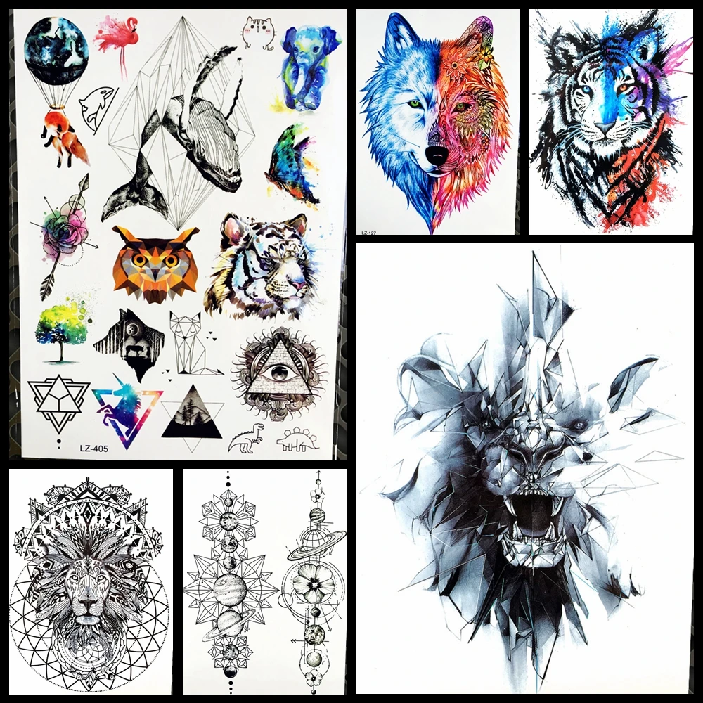 21x15CM Creative Lion Temporary Tattoo Sticker Men Waterproof Body ARm Tattoo Tiger Fake Flash Tattoo Leopard Women Henna Tatoo
21x15CM Creative Lion Temporary Tattoo Sticker Men Waterproof Body ARm Tattoo Tiger Fake Flash Tattoo Leopard Women Henna Tatoo