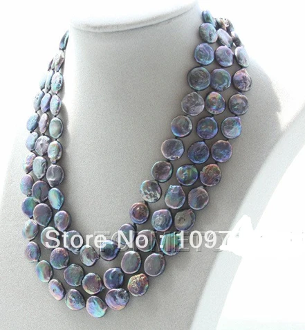 Jewelry 002174 Beautiful! 3rows 11-12mm peacock black round coin pearls adjustable necklace
Jewelry 002174 Beautiful! 3rows 11-12mm peacock black round coin pearls adjustable necklace