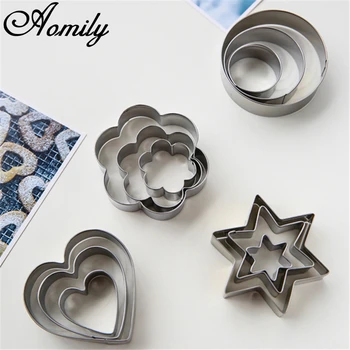 Aomily 12pcs/Set Cookie Cutter Stainless Steel Heart Fruit Molds Flower Round Star Biscuit Mould Fondant Cutting Pastry Cutters
Aomily 12pcs/Set Cookie Cutter Stainless Steel Heart Fruit Molds Flower Round Star Biscuit Mould Fondant Cutting Pastry Cutters