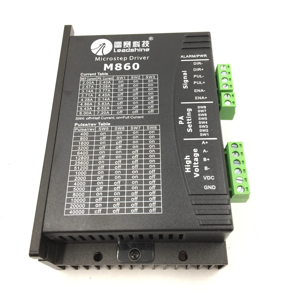 Драйвер пошаговый M860 256 Microstep водитель 2 фазы 7.2A DC18-80V для NEMA23 NEMA34 шаговый двигатель