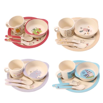 YAS 5pcs Baby Feeding Bowl Service Plate Forks Spoon Cup Dinnerware Set Kids Tray Bamboo Fiber Tablewares BPA FREE Dinnerwares 
YAS 5pcs Baby Feeding Bowl Service Plate Forks Spoon Cup Dinnerware Set Kids Tray Bamboo Fiber Tablewares BPA FREE Dinnerwares
