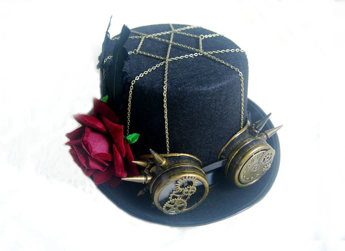 Handmade Vintage Women Steampunk Hat Rose Top Hats With Goggles Vintage Retro Cosplay Accessories
Handmade Vintage Women Steampunk Hat Rose Top Hats With Goggles Vintage Retro Cosplay Accessories