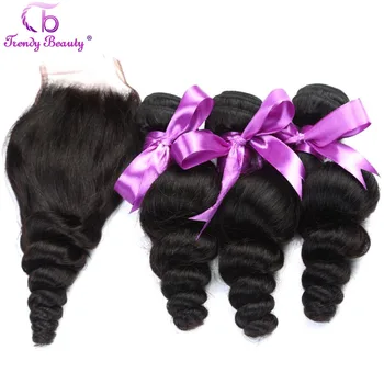 Trendy Beauty Hair Peruvian loose wave hair with closure 3 bundles hair with closure 4 pcs/lot free shipping Non-remy
Trendy Beauty Hair Peruvian loose wave hair with closure 3 bundles hair with closure 4 pcs/lot free shipping Non-remy