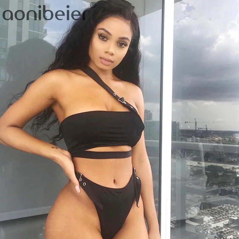 Aonibeier Sexy Women Black Crop Tops Summer Fashion Asymmetric Shoulder Pin Buckle Straps Slim Fit Ladies Hollow Out Tank Tops
Aonibeier Sexy Women Black Crop Tops Summer Fashion Asymmetric Shoulder Pin Buckle Straps Slim Fit Ladies Hollow Out Tank Tops